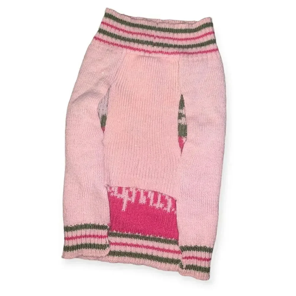 Happy camper knitted dog sweater